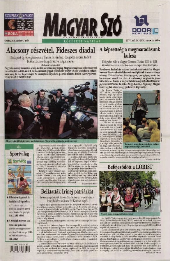 Magyar Szó, 67. évf. 2010. október 4. 231. sz. 1–16. oldal