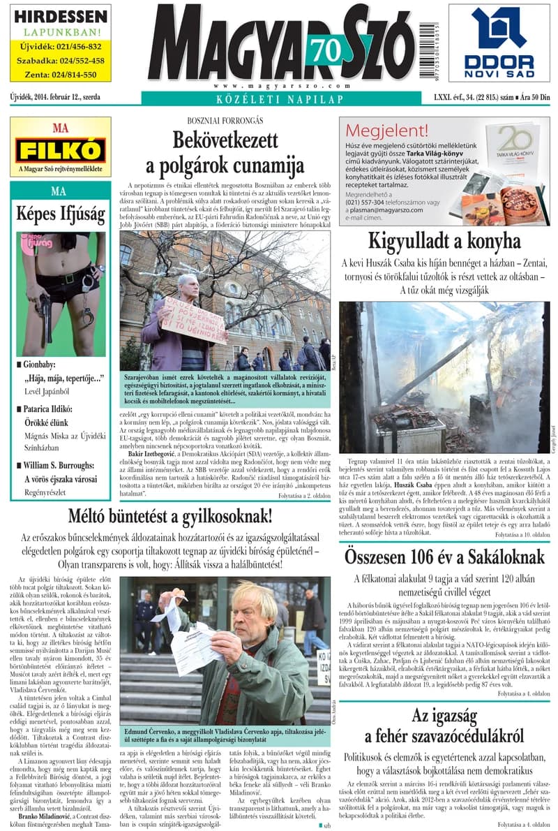 Magyar Szó, 71. évf. 2014. február 12. 34. sz. 1–20. oldal