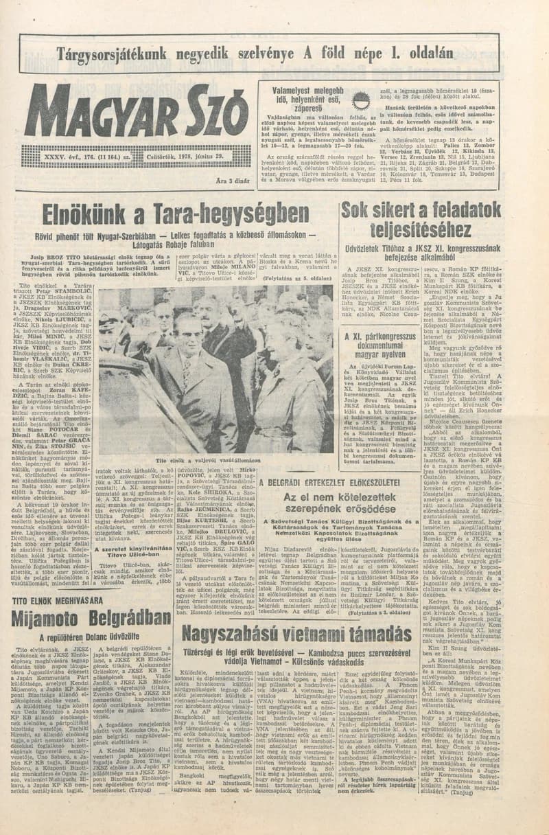Magyar Szó, 35. évf. 1978. június 29. 176. sz. 1–16. oldal