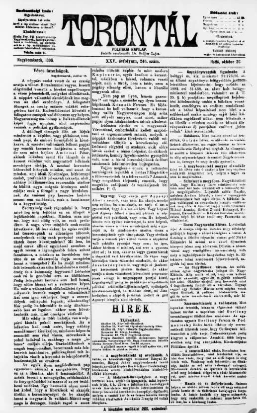 Torontál, 25. évf. 1896. október 26. 246. sz.