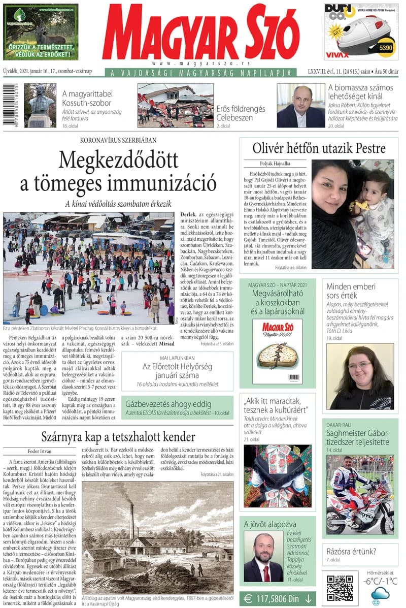 Magyar Szó, 78. évf. 2021. január 16. – 17. 11. sz. 1–42. oldal