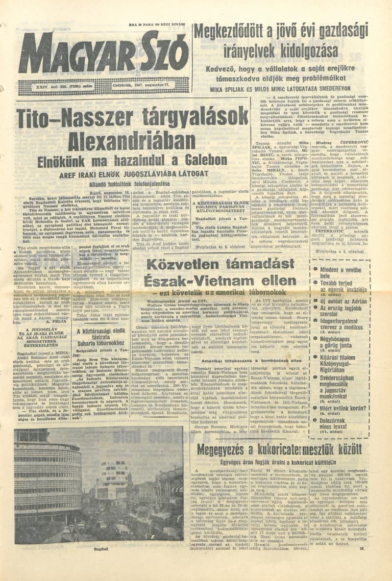 Magyar Szó, 24. évf. 1967. augusztus 17. 225. sz. 1–12. oldal