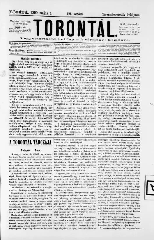 Torontál, 19. évf. 1890. május 4. 18. sz.