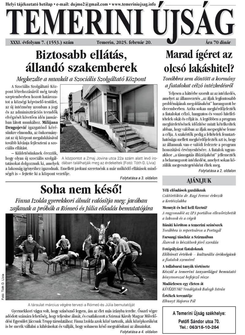 Temerini Újság, 31. évf. 2025. február 20. 7. sz.