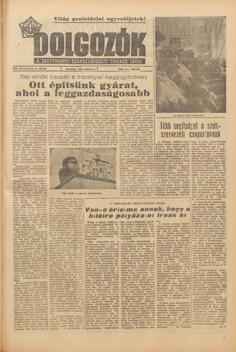 Dolgozók, 8. évf. 1954. október 6. 41. sz.