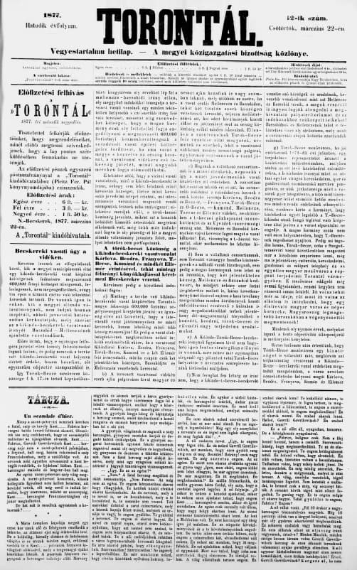 Torontál, 6. évf. 1877. március 22. 12. sz.