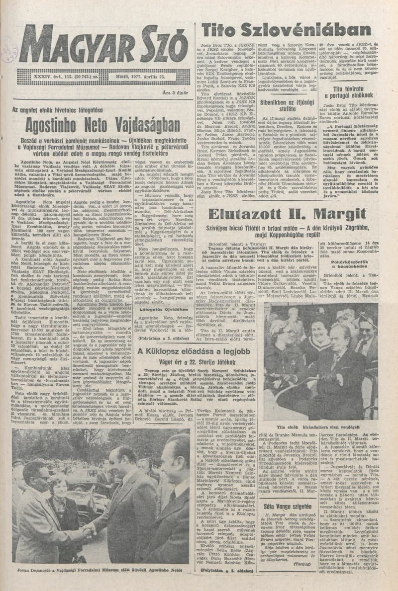 Magyar Szó, 34. évf. 1977. április 25. 113. sz.