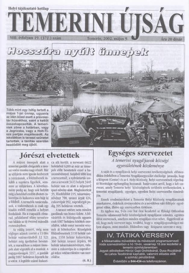 Temerini Újság, 8. évf. 2002. május 9. 19. sz.