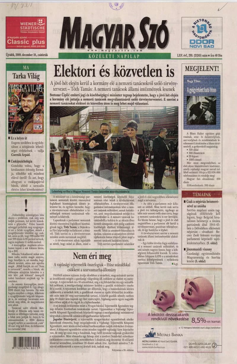 Magyar Szó, 65. évf. 2008. december 18. 295. sz. 1–20. oldal