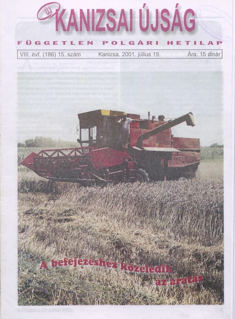 Új Kanizsai Újság, 8. évf. 2001. július 19. 15. sz.