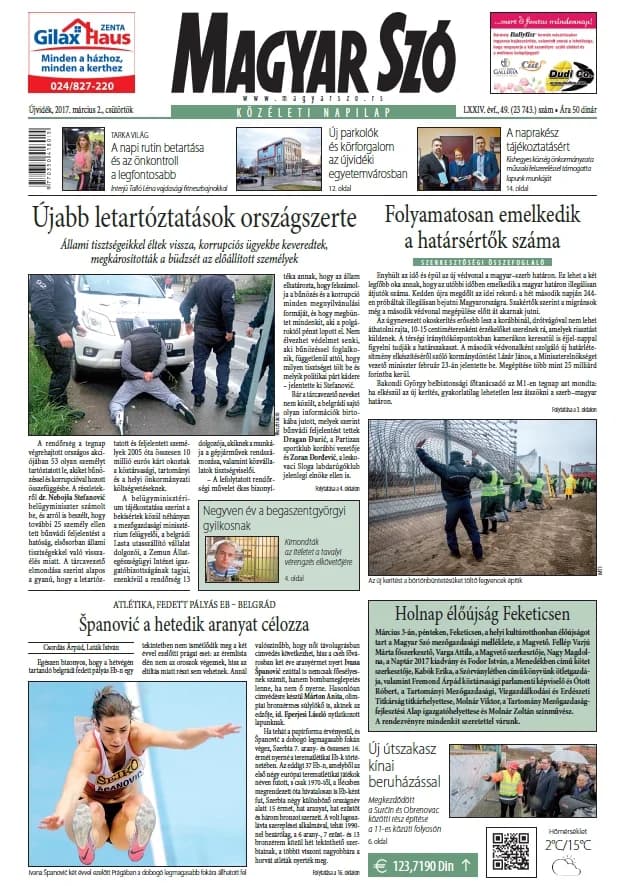Magyar Szó, 74. évf. 2017. március 2. 49. sz. 1–20. oldal