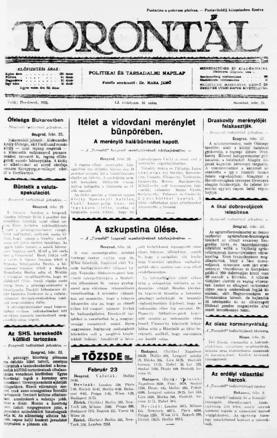 Torontál, 51. évf. 1922. február 25. 44. sz.