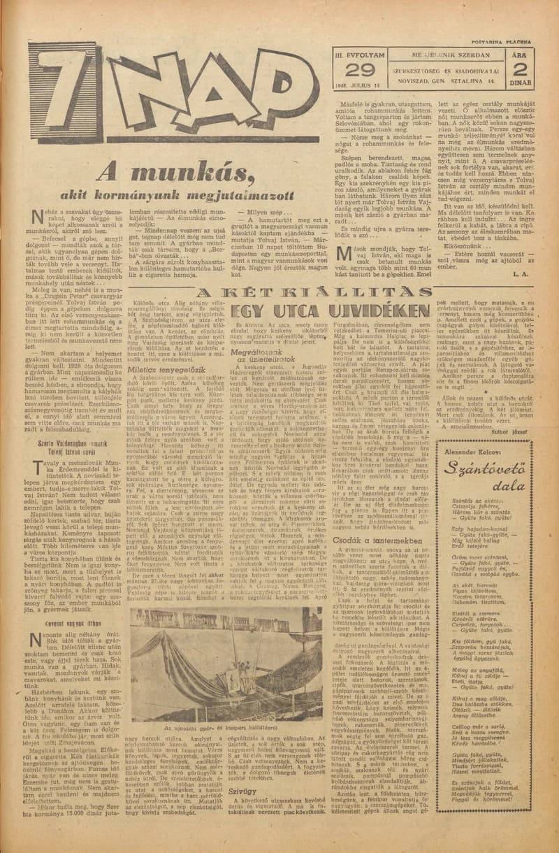 7 Nap, 3. évf. 1948. július 14. 29. sz. 1–4. oldal