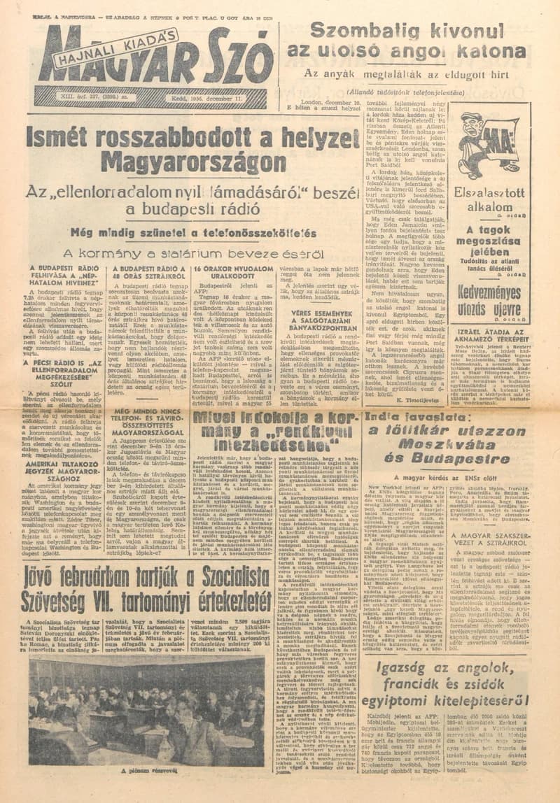 Magyar Szó, 13. évf. 1956. december 11. 337. sz. 1–8. oldal