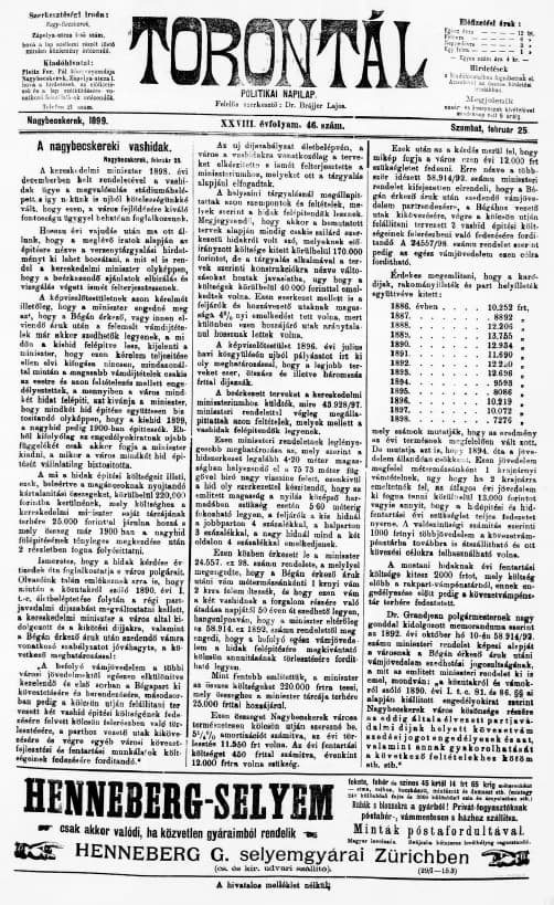 Torontál, 28. évf. 1899. február 25. 46. sz.