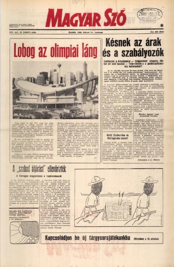 Magyar Szó, 45. évf. 1988. február 14. 43. sz. 1–32. oldal