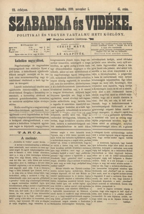Szabadka és vidéke II, 7. évf. 1899. november 5. 45. sz.