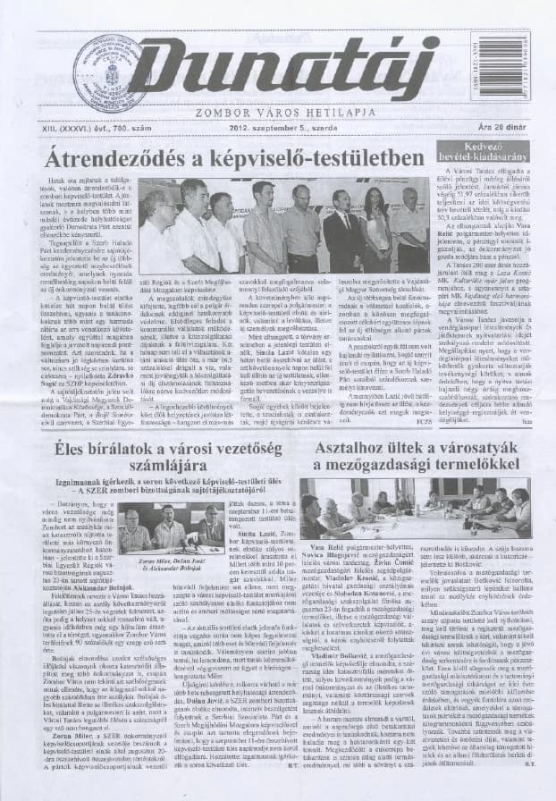 Dunatáj, 14. évf. 2012. szeptember 5. 700. sz.