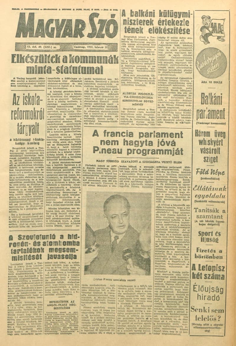 Magyar Szó, 12. évf. 1955. február 20. 49. sz. 1–12. oldal