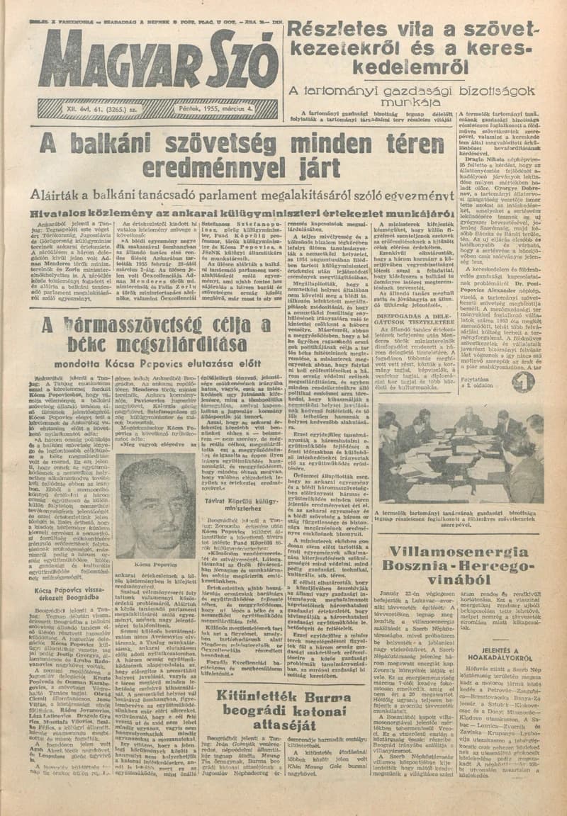 Magyar Szó, 12. évf. 1955. március 4. 61. sz. 1–10. oldal