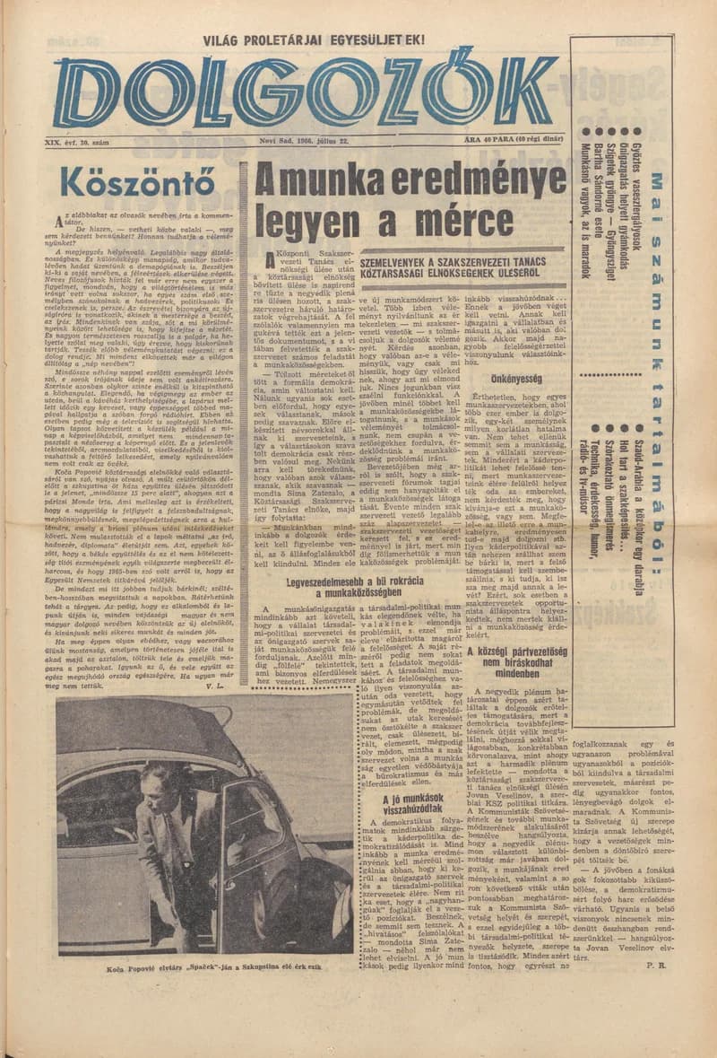 Dolgozók, 20. évf. 1966. július 22. 30. sz.