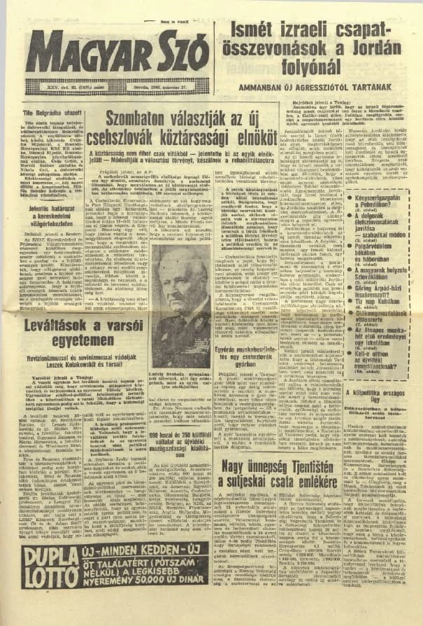 Magyar Szó, 25. évf. 1968. március 27. 85. sz. 1–16. oldal