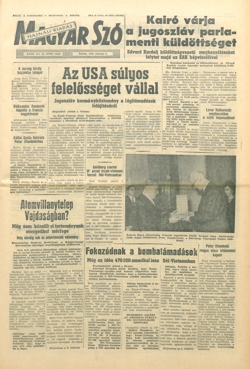 Magyar Szó, 23. évf. 1966. február 2. 31. sz.