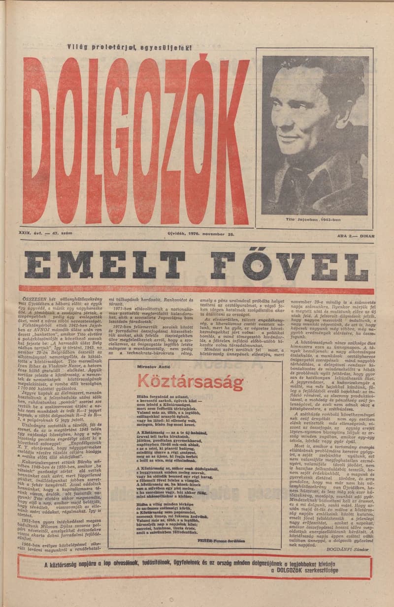 Dolgozók, 30. évf. 1976. november 25. 47. sz.