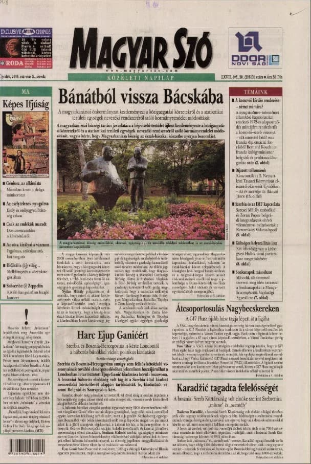 Magyar Szó, 67. évf. 2010. március 3. 50. sz. 1–20. oldal