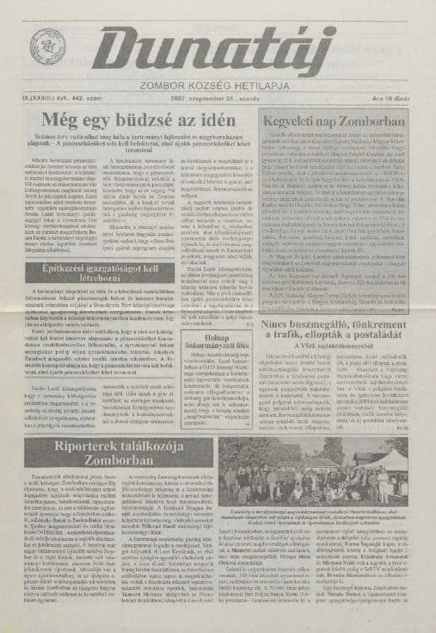 Dunatáj, 9. évf. 2007. szeptember 26. 442. sz.