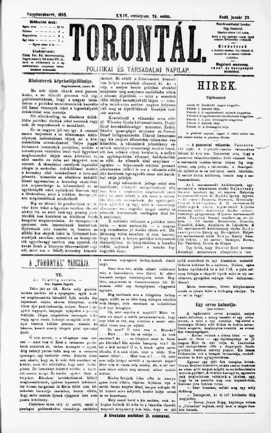 Torontál, 24. évf. 1895. január 29. 24. sz.