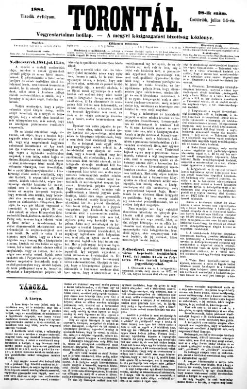 Torontál, 10. évf. 1881. július 14. 28. sz.