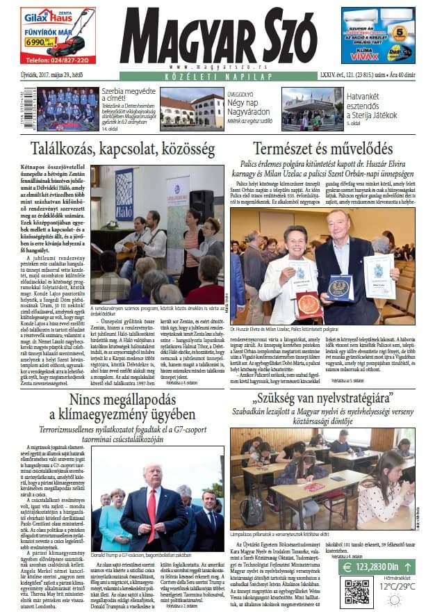 Magyar Szó, 74. évf. 2017. május 29. 121. sz. 1–20. oldal