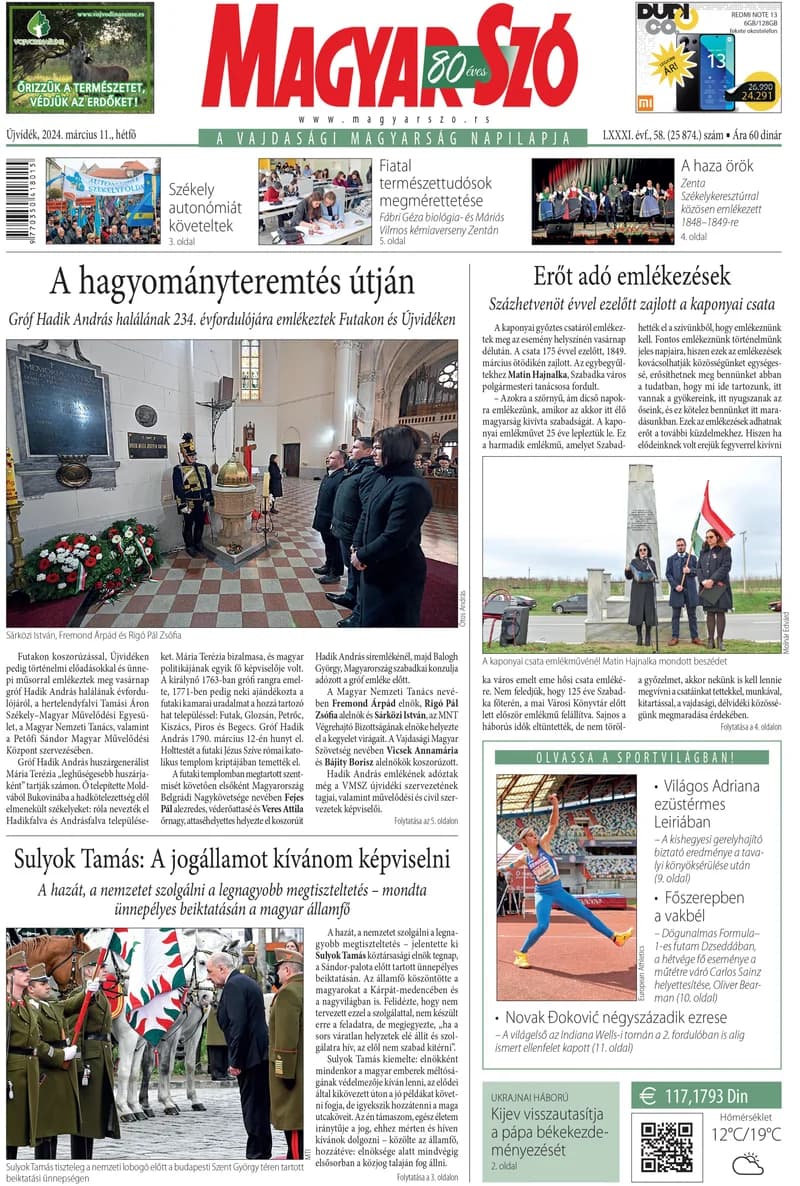 Magyar Szó, 81. évf. 2024. március 11. 58. sz. 1–16. oldal