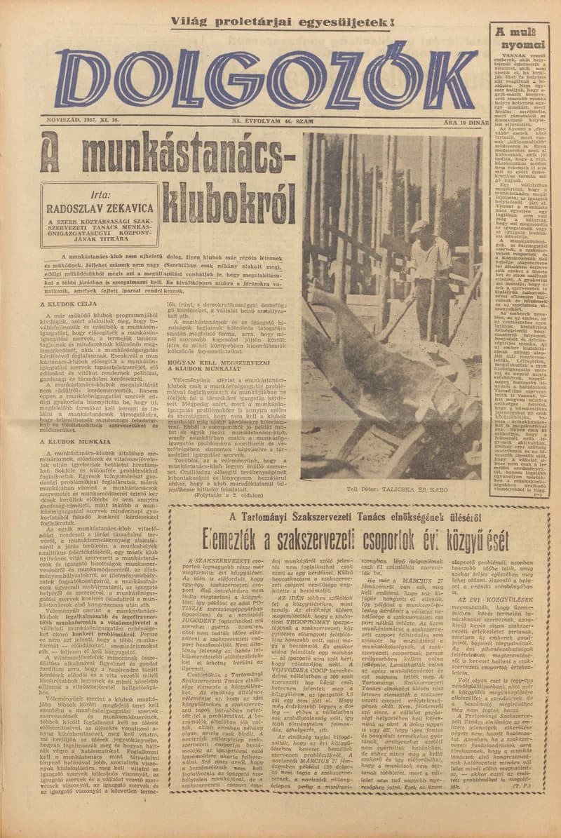 Dolgozók, 11. évf. 1957. november 16. 46. sz.