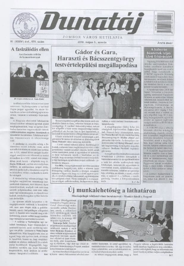 Dunatáj, 12. évf. 2010. május 5. 578. sz.