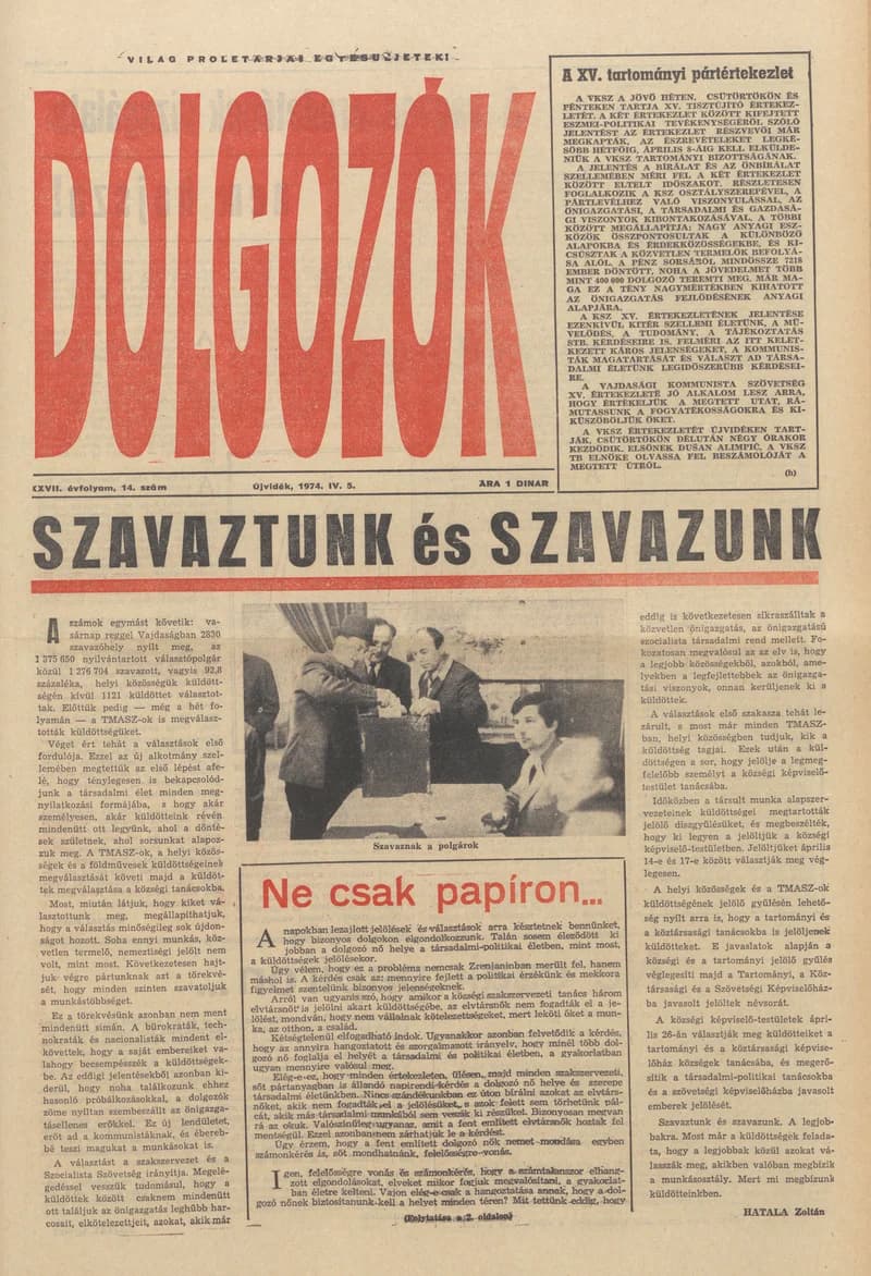 Dolgozók, 28. évf. 1974. április 5. 14. sz.