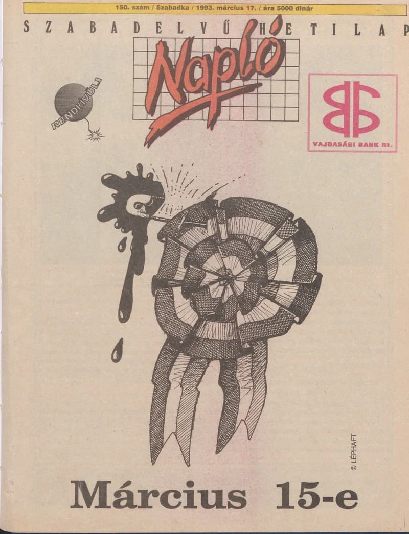 Napló - Szabadelvű hetilap, 4. évf. 1993. március 17. 150. sz.