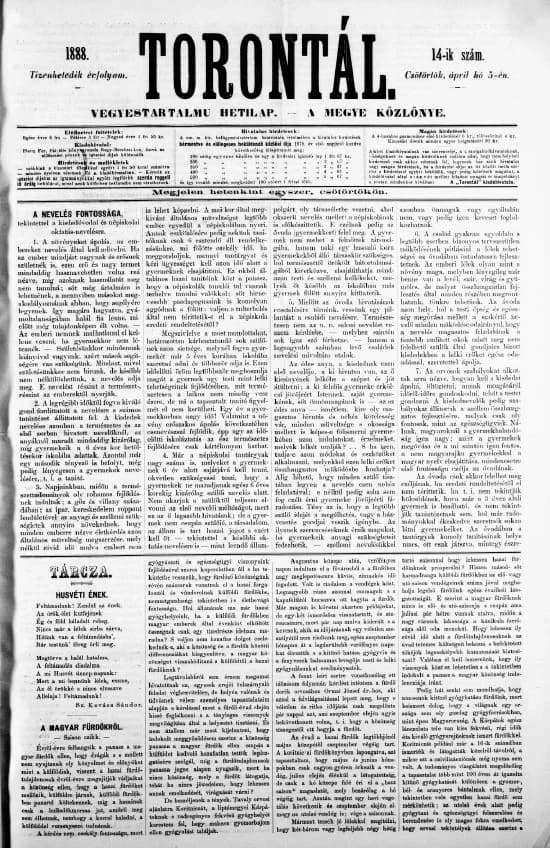 Torontál, 17. évf. 1888. április 5. 14. sz.