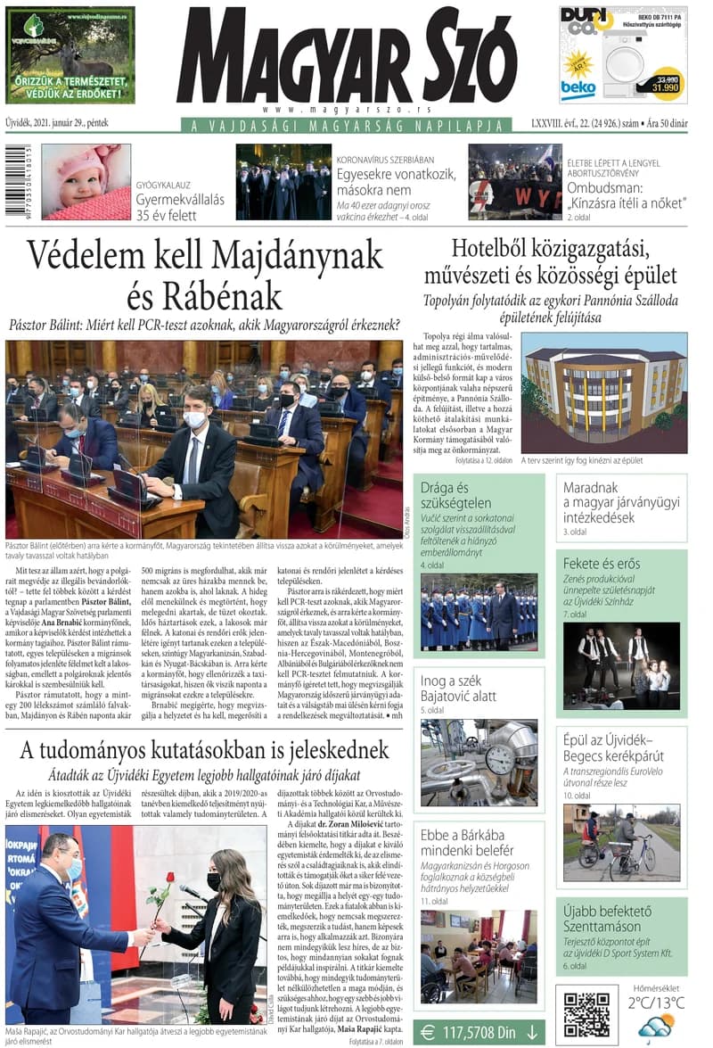 Magyar Szó, 78. évf. 2021. január 29. 22. sz. 1–16. oldal