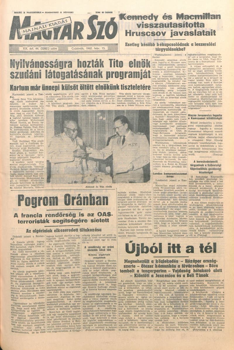 Magyar Szó, 19. évf. 1962. február 15. 44. sz.