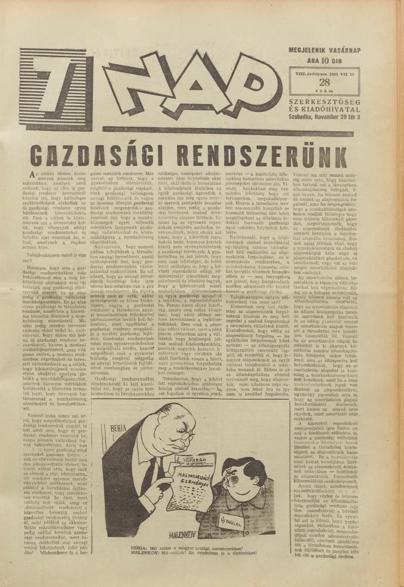 7 Nap, 8. évf. 1953. július 12. 28. sz. 1–16. oldal