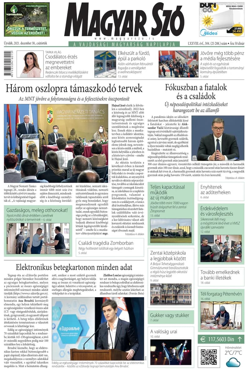 Magyar Szó, 78. évf. 2021. december 30. 304. sz. 1–20. oldal