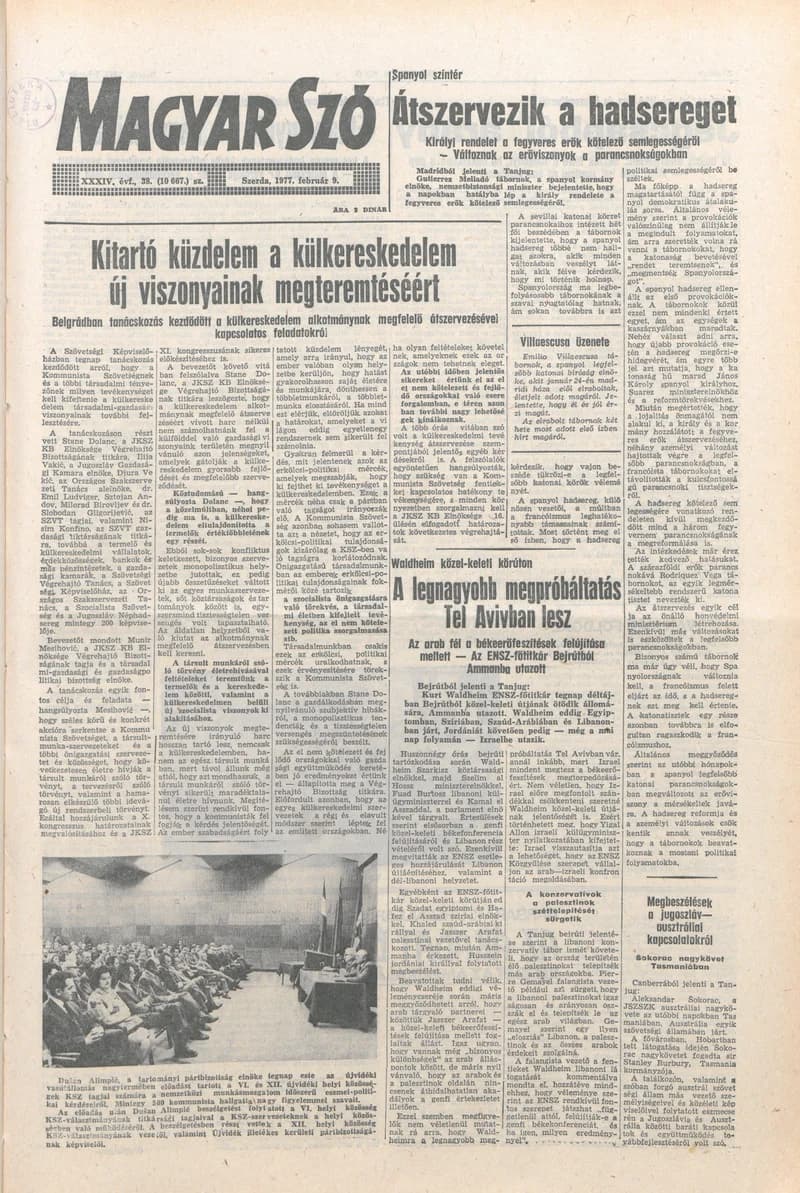 Magyar Szó, 34. évf. 1977. február 9. 38. sz.