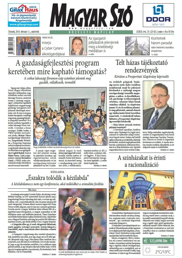 Magyar Szó, 73. évf. 2016. február 11. 33. sz. 1–20. oldal