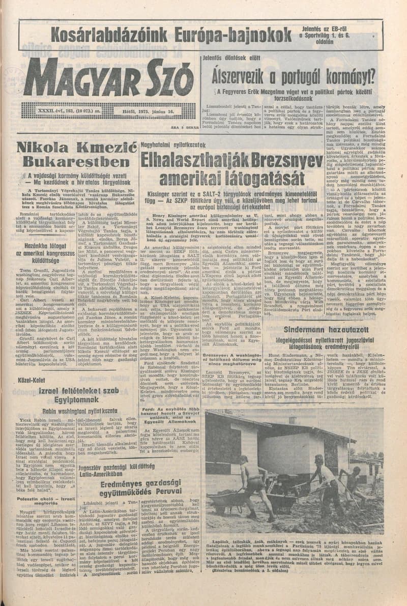 Magyar Szó, 32. évf. 1975. június 16. 163. sz.