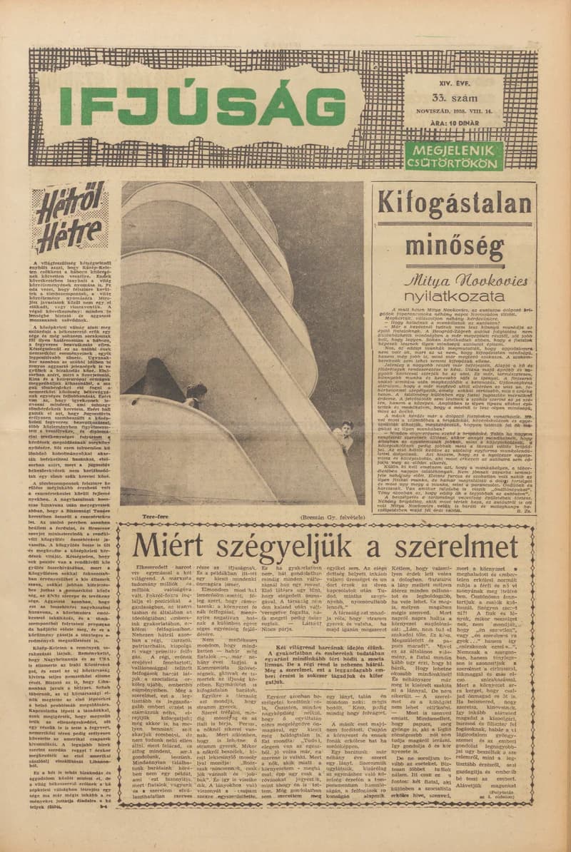 Ifjúság, 14. évf. 1958. augusztus 14. 33. sz.