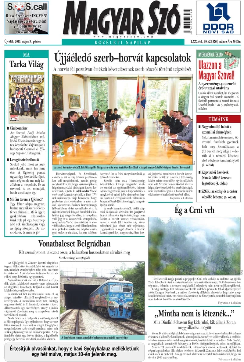 Magyar Szó, 70. évf. 2013. május 3. 99. sz. 1–20. oldal