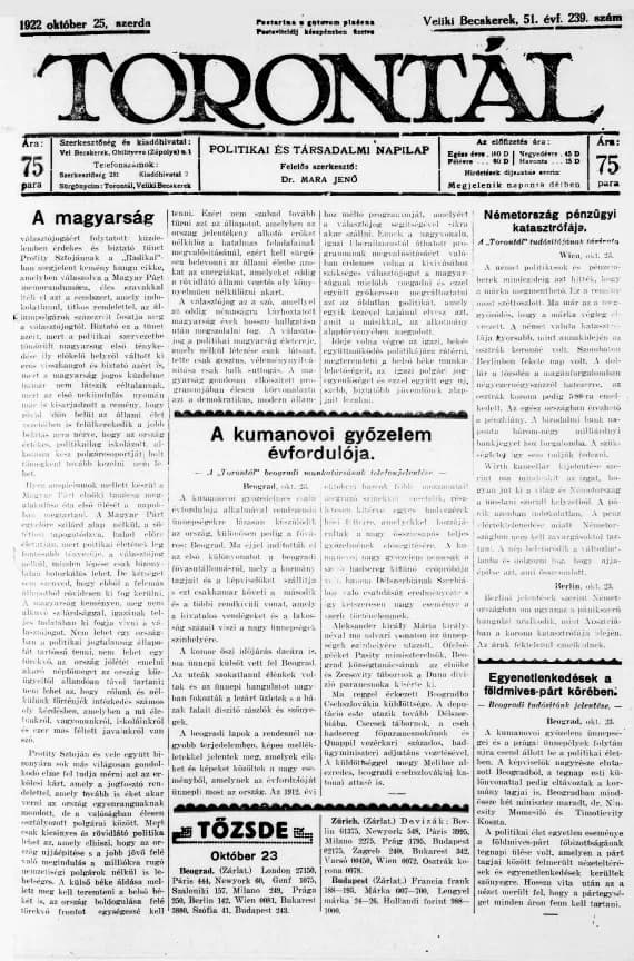 Torontál, 51. évf. 1922. október 25. 239. sz.