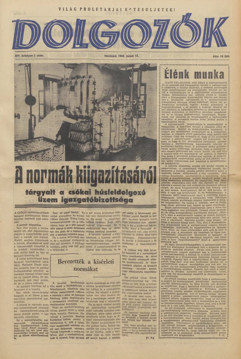 Dolgozók, 14. évf. 1960. január 15. 3. sz.
